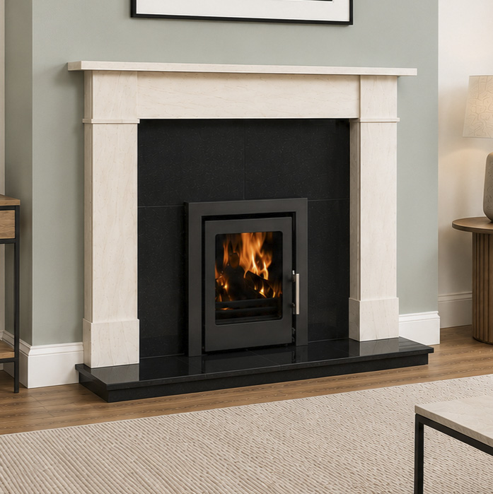 Beltane Holford, inset woodburning stove